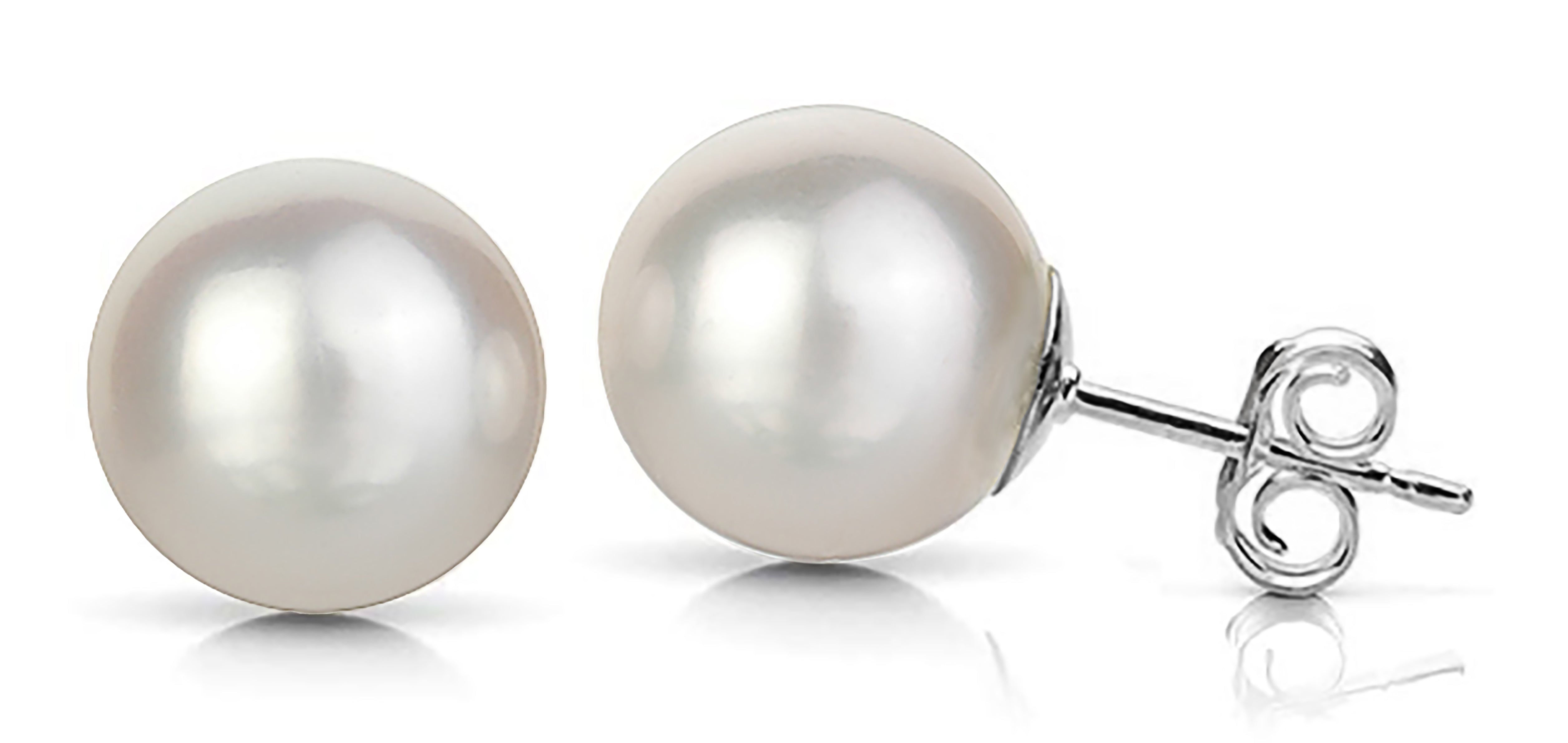 8.5-9.0 mm AAA White Freshwater Pearl Stud Earrings