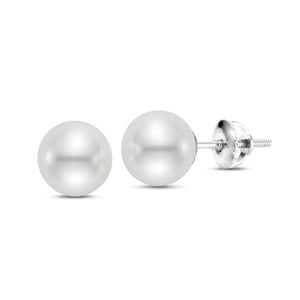 White South Sea Cultured Pearl Stud Earrings in 14K White Gold - Isaac Westman - 3