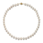 Load image into Gallery viewer, 8.5 - 9.5mm Cultured White Freshwater Pearl Necklace, 18&quot;, AAA High Luster, 14K Yellow Gold - Isaac Westman - 2
