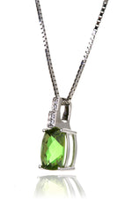 Load image into Gallery viewer, 14K White Gold Peridot Pendant With Diamonds - Isaac Westman - 2
