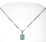Load image into Gallery viewer, 14K White Gold Aquamarine Pendant With Diamonds
