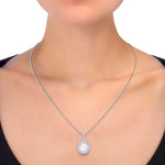 Load image into Gallery viewer, FRESHWATER PEARL &amp; DIAMOND HALO PENDANT
