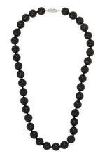 Load image into Gallery viewer, black onyx beaded necklace 10mm sterling silver
