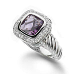 Load image into Gallery viewer, 14K White Gold Amethyst &amp; Diamond Ring - Isaac Westman - 2
