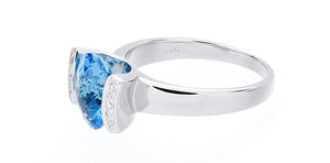 Diamond & Blue Topaz Gold Ring - Isaac Westman - 2