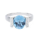 Load image into Gallery viewer, Diamond &amp; Blue Topaz Gold Ring
