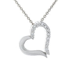 Load image into Gallery viewer, White Gold &amp; Diamond Heart Pendant
